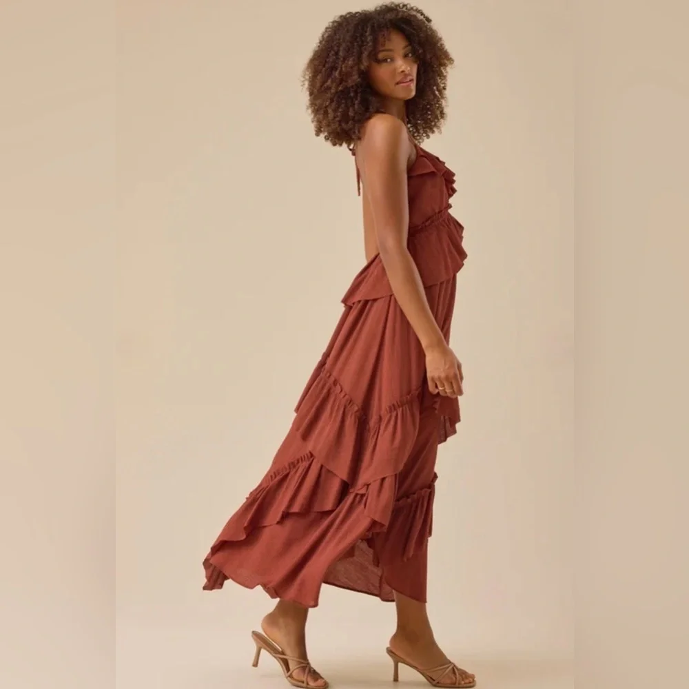 Altar’d State Mattie Ruffle Maxi Dress NWT